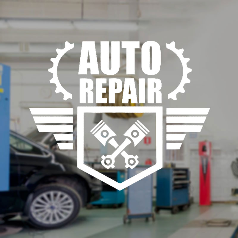 Calcomanía de pared de reparac - Auto Repair Shop Logo reseña y precio