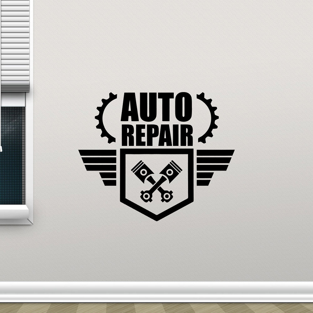 Calcomanías de pared para repa - Auto Repair Shop Logo reseña y precio
